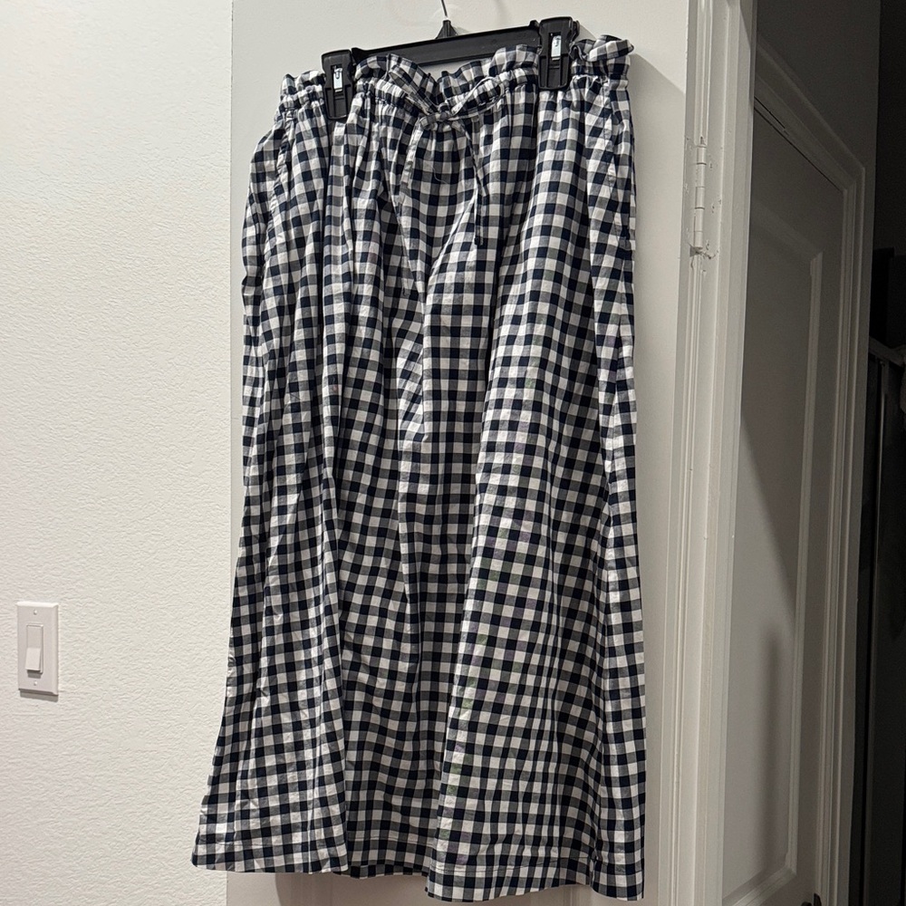 J.Crew Navy and White Gingham Skirt